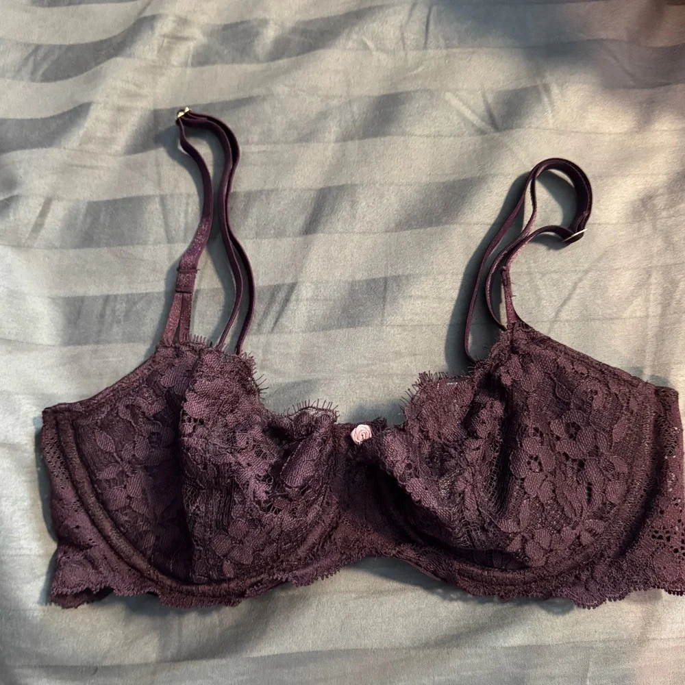 Dream Angels Wicked Unlined Lace Balconette Bra 32D - Picture 4 of 7